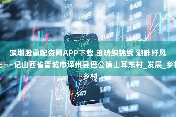 深圳股票配资网APP下载 田畴织锦绣 湖畔好风光——记山西省晋城市泽州县巴公镇山耳东村_发展_乡村